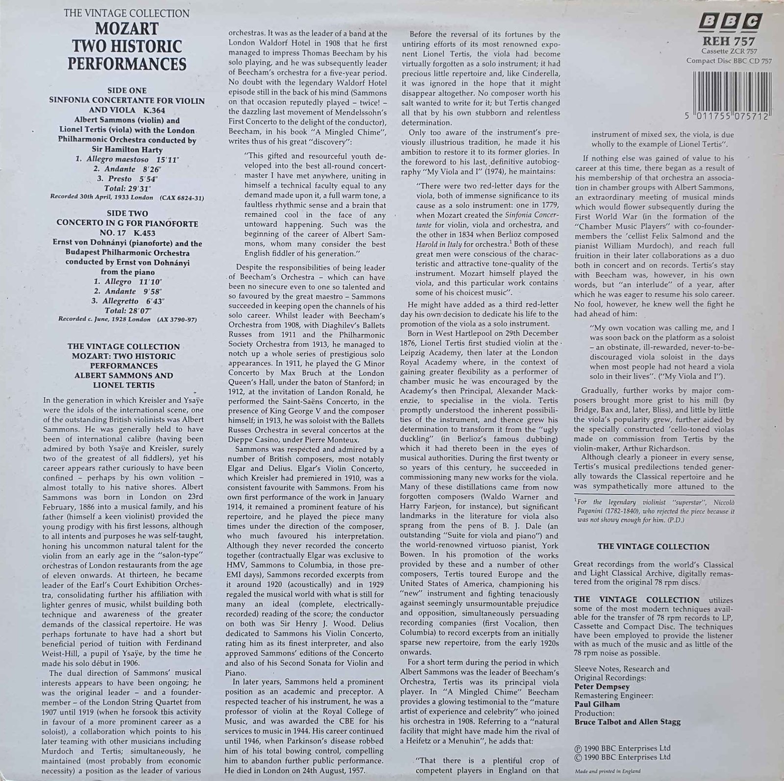 Back cover of REH 757